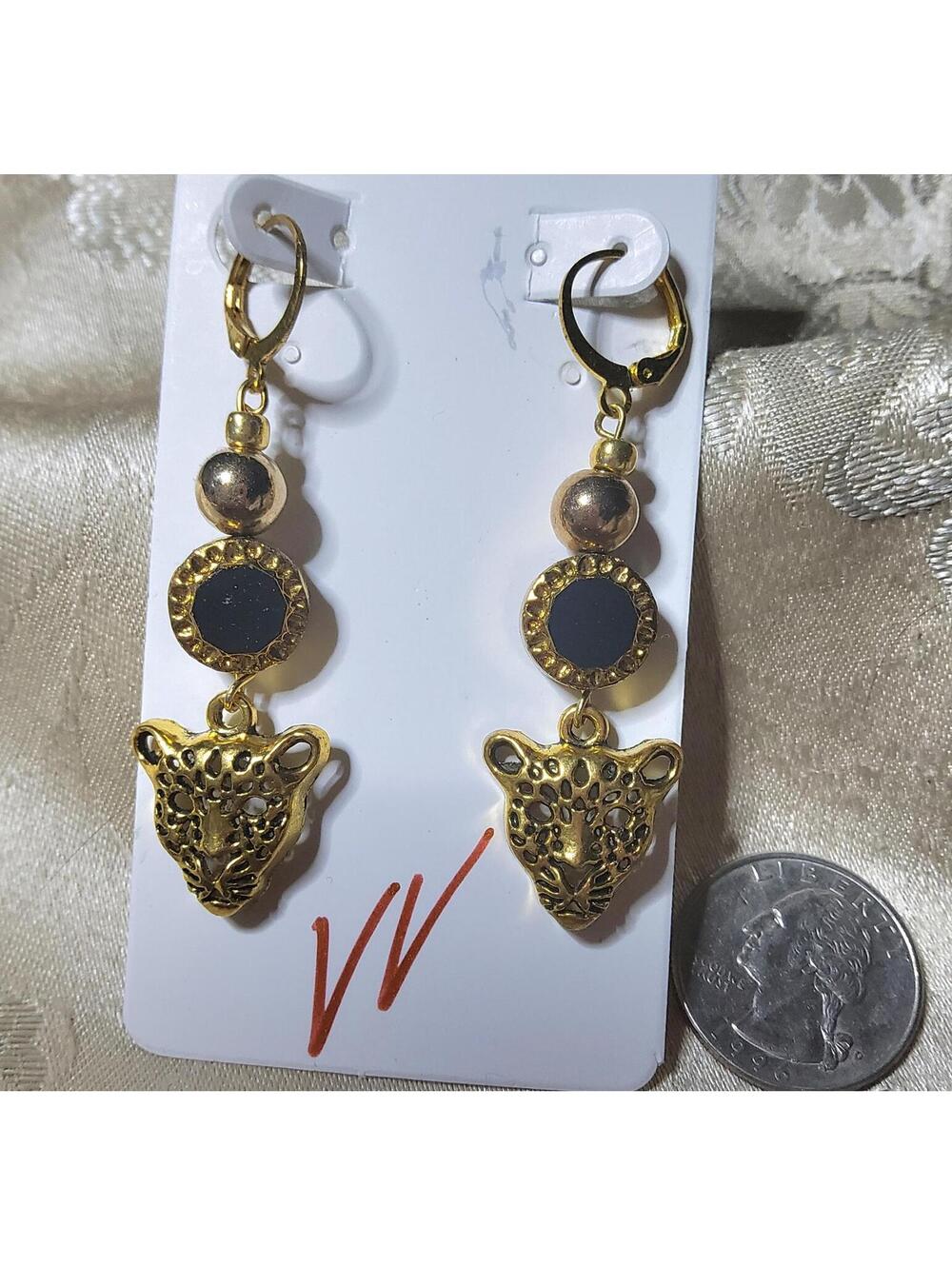 Face Up Leopard Earrings